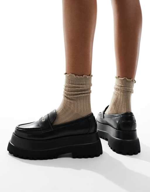 Vero Moda ribbed frill socks in beige, 3 of 4