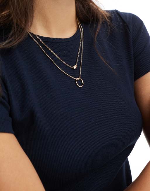 Vero Moda - Ribstrikket T-shirt med rund hals i marineblå, 2 af 4