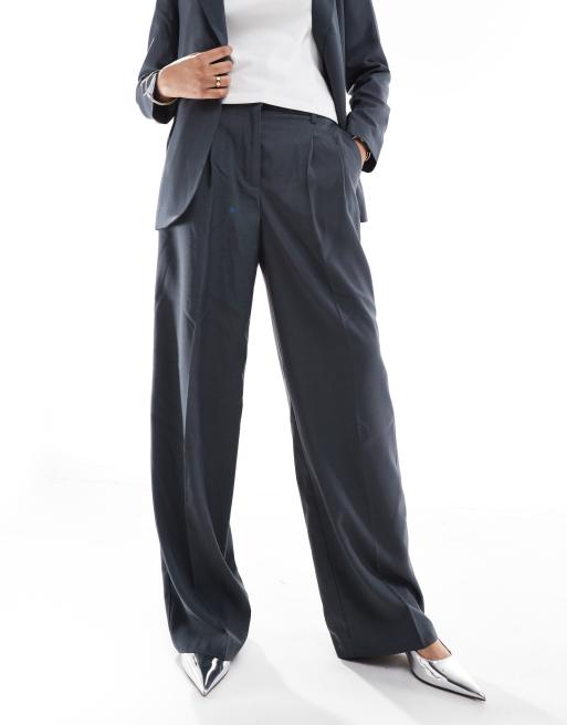 Vero Moda - Rita - Elegante pantalon met wijde pijpen in asfaltgrijs, deel van co-ord set, 4 van 5