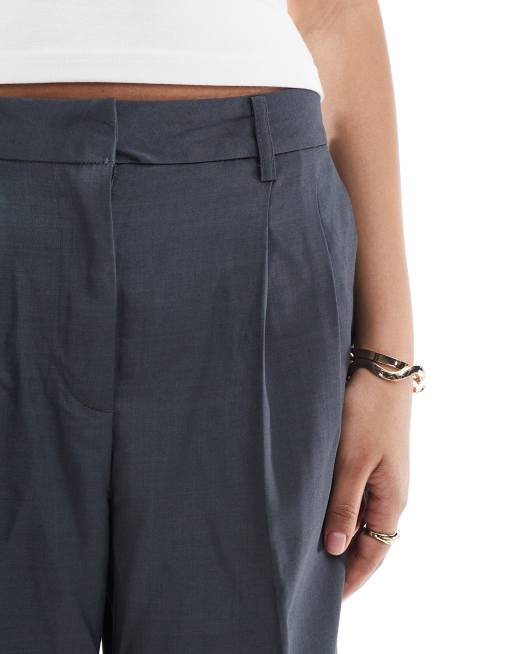 Vero Moda Rita tailored wide leg dad pants in asphalt grey (part of a set), 3 of 5