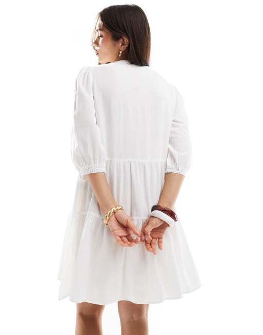 Vero Moda - Robe babydoll courte - Blanc, 4 de 4