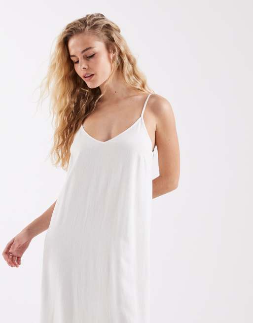 Vero Moda - Robe caraco longue en aspect lin - Blanc, 4 de 4