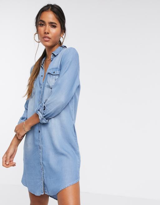 Robe chemise 2024 en jean femme