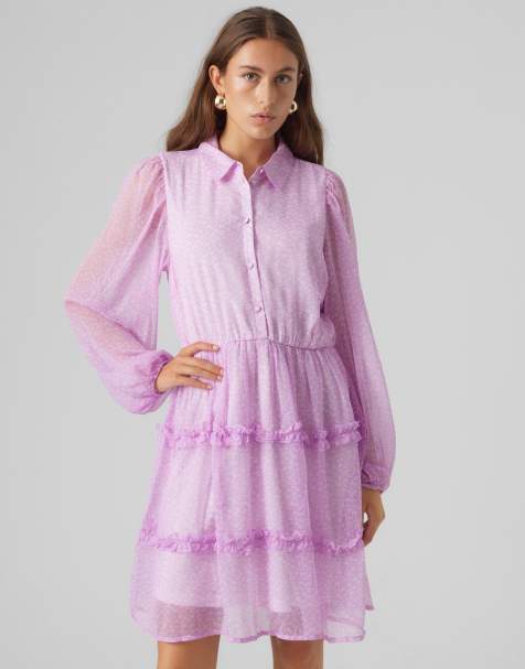Vero Moda - Robe chemise - Violet - view 1