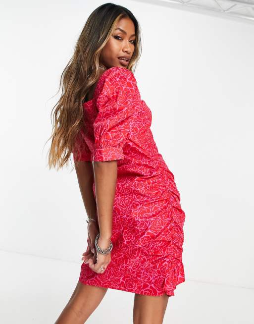 Vero moda robe online rouge