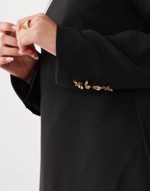 Vero Moda robe courte à manches longues avec poignets boutonnés noire, 3 de 4