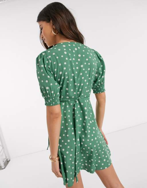 Robe verte best sale à pois