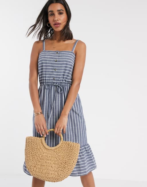 Vero Moda Robe d t mi longue taille nou e en chambray