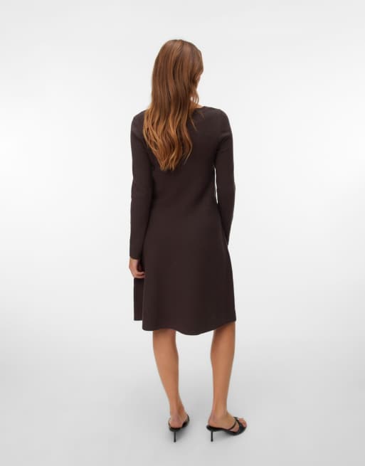 Vero Moda robe en maille chocolat, 2 de 5