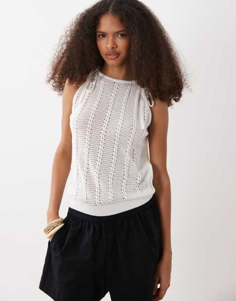 Vero Moda - Robe longue sans manches en jersey à détails froncés - Blanc - view 1