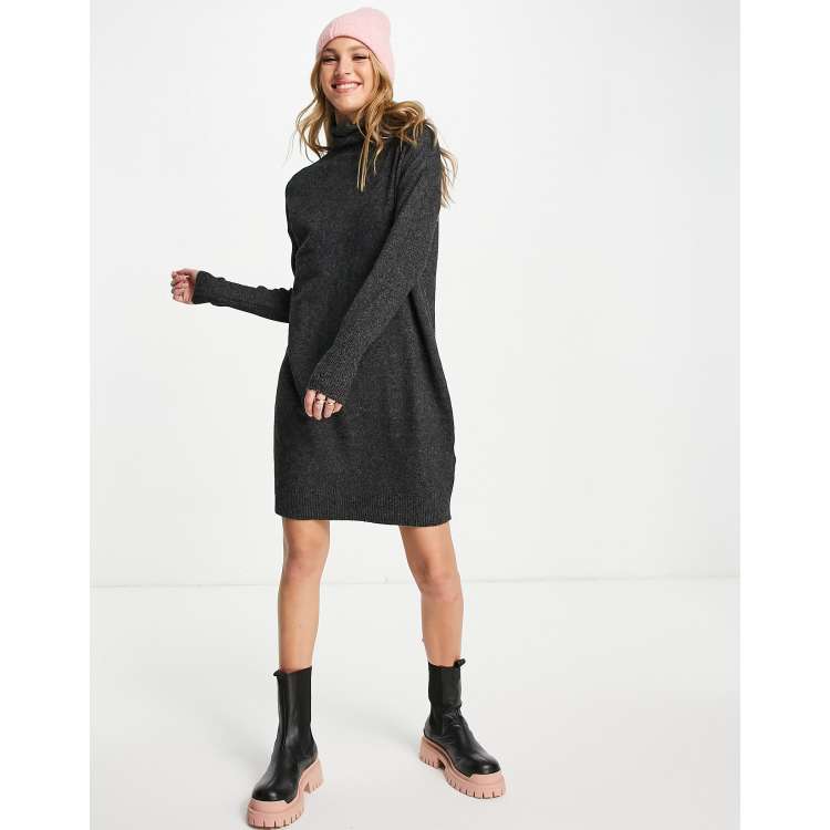 Ribbed Roll Neck Knee Length Jumper Dress, SOSANDAR