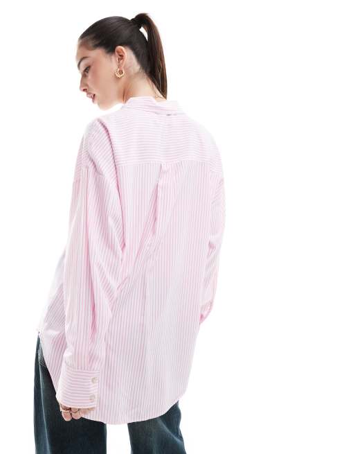 Vero Moda – Rosa-weiß gestreiftes Oversize-Hemd, 4 von 4