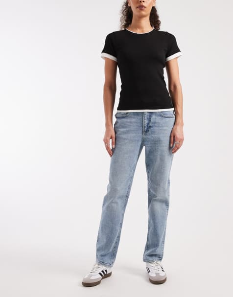 Vero Moda - Rosie - Cropped Slim Fit-jeans med stretch i lyseblå vask - view 1