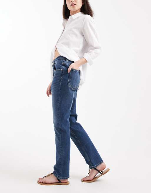 Vero Moda – Rosie – Elastische Cropped-Jeans in dunkelblauer Waschung mit schmalem Schnitt, 3 von 5