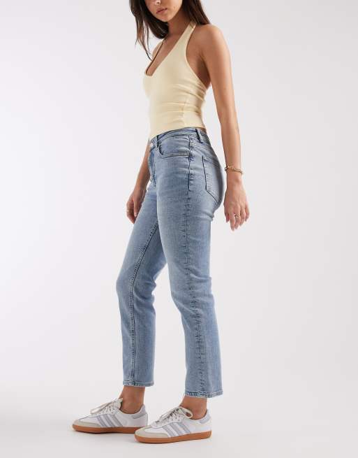 Vero Moda - Rosie - Jean slim raccourci en tissu stretch - Bleu clair délavé, 3 de 5