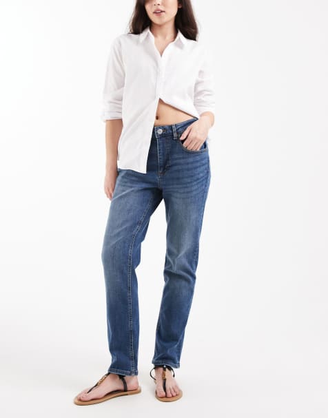 Vero Moda - Rosie - Jean slim raccourci en tissu stretch - Bleu foncé délavé - view 1