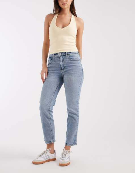 Vero Moda – Rosie – Ljusblå, tvättade och korta jeans i slim fit med stretch - view 1