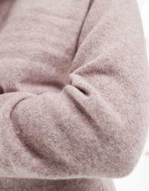 Vero Moda round neck knit sweater in blush melange