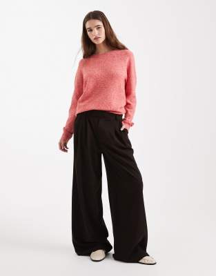 Vero Moda Round Neck Knit Sweater In Red