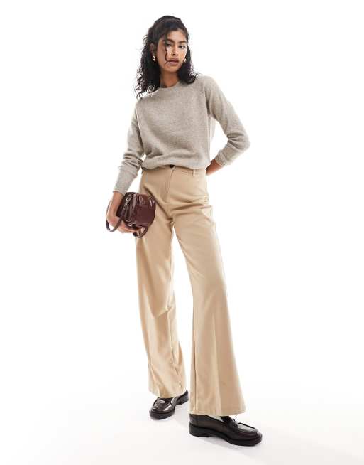 Vero Moda round neck knitted jumper in beige melange, 4 of 4