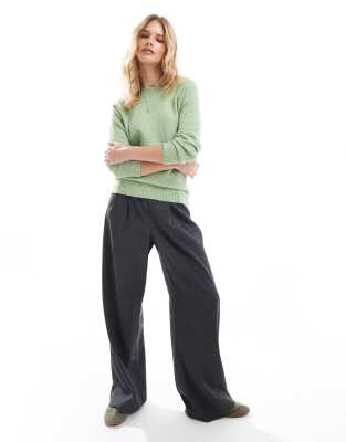 Vero Moda Round Neck Knitted Sweater In Green