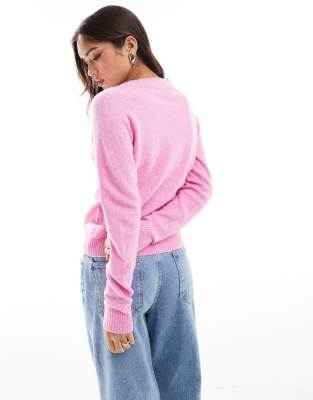 Vero Moda Round Neck Knitted Sweater In Pink