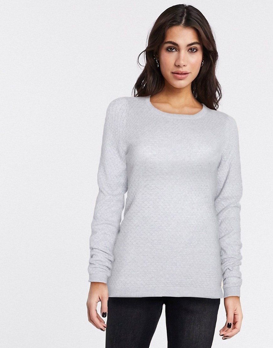 Vero Moda Round Neck Sweater In Gray | ModeSens
