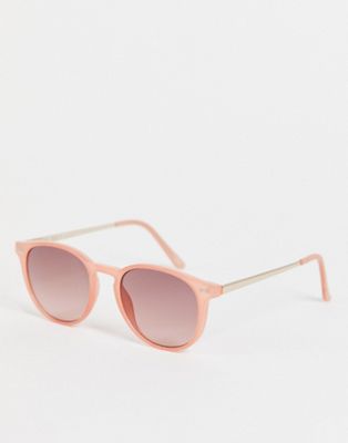 Vero Moda Round Sunglasses In Pink