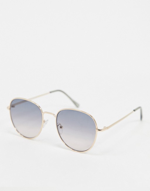 Vero Moda round sunglasses with lilac lenses in gold