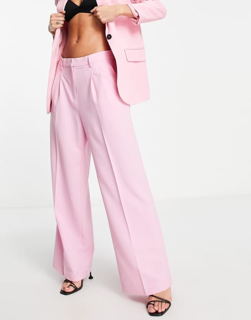 Vero Moda – Różowe eleganckie spodnie garniturowe