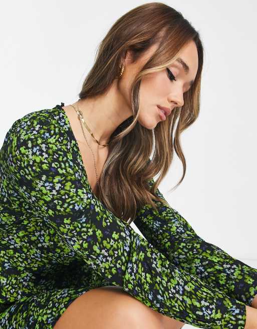 Vero moda green outlet floral dress