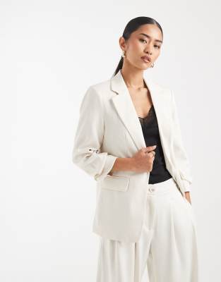 Vero Moda Ruched Sleeve Blazer Co-ord In White