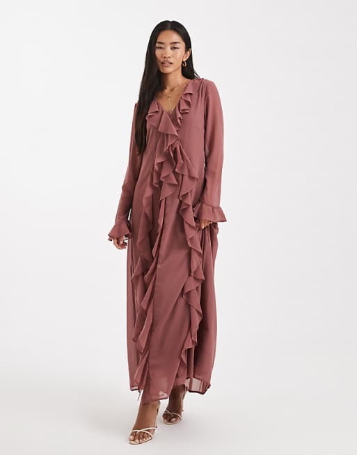 pink boho maxi dress JNGSA Women's Dresses Casual Ruffle Long Sleeve V-Neck Flowy Long Beach Plus Size Loose Dress Hot this stunning maxi dress features a vibrant floral print Women Summer Boho Sleeveless V
