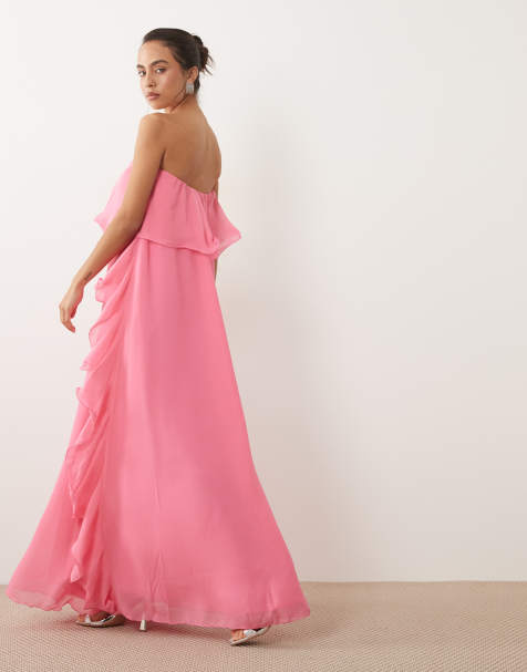 maxi pink wedding guest dress Austin Convertible Maxi Dress in Hot Pink| Pink Oversized Maxi Dress | Pink  Bridesmaid Dress