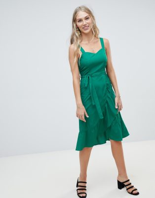 vero moda ruffle wrap dress