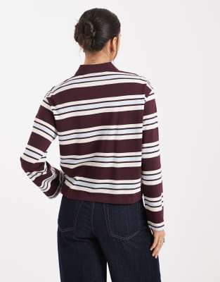 Vero Moda Rugby Polo In Brown