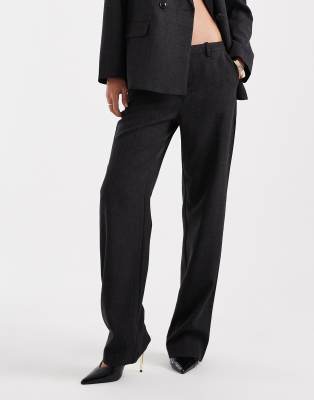 Vero Moda Salt And Pepper Straight Leg Tailored Blazer In Black
