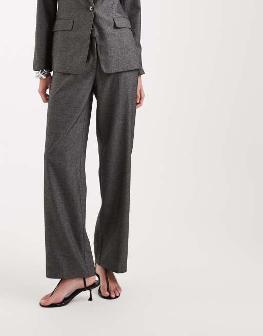 Vero Moda salt and pepper straight leg tailored blazer in black - part of a set, 3 of 5