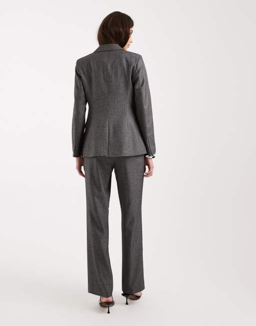 Vero Moda salt and pepper straight leg tailored blazer in black - part of a set, 5 of 5