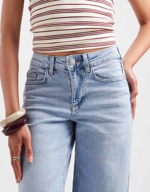Vero Moda Sandie Mid-Rise Wide-Leg Stretch-Jeans in hellblauem Denim, 4 von 5