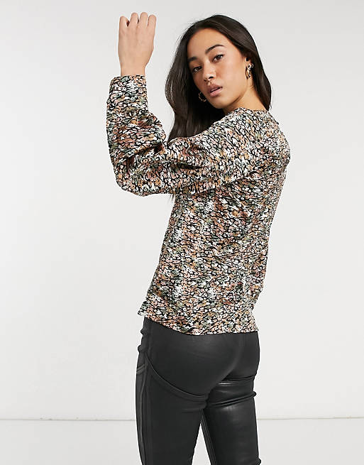  Shirts & Blouses/Vero Moda satin balloon sleeve blouse in mixed floral 