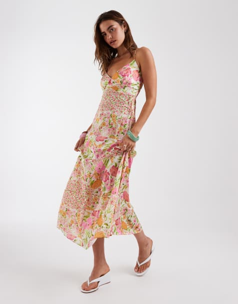 Vero Moda satin cami maxi dress in floral patchwork print - view 1