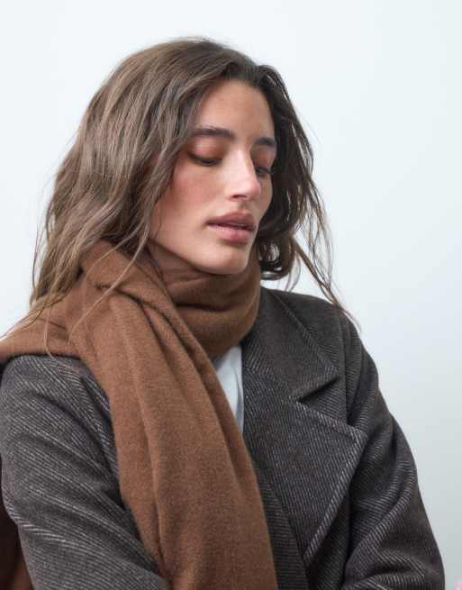 Vero Moda Schal mit Fransen in Schokobraun, 3 von 3