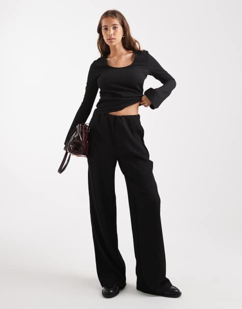 Vero Moda – Schlupfhose aus strukturiertem Jersey in Schwarz, Kombiteil - view 1