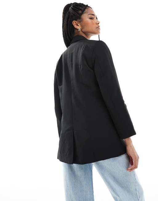 Vero Moda – Schmal geschnittener Blazer in Schwarz mit 3/4-Ärmeln, 4 von 4