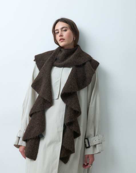 Vero Moda sciarpa asimmetrica marrone cioccolato - view 1