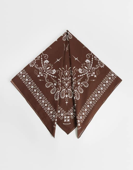 Vero Moda sciarpa bandana paisley marrone, 3 di 3