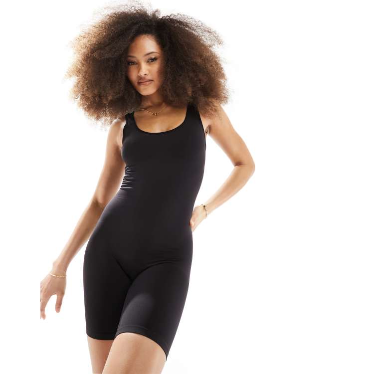 Vero Moda scoop neck seamless body suit in black