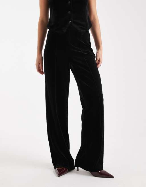 Vero Moda seam-front tailored velvet pants in black (part of a set), 5 of 5