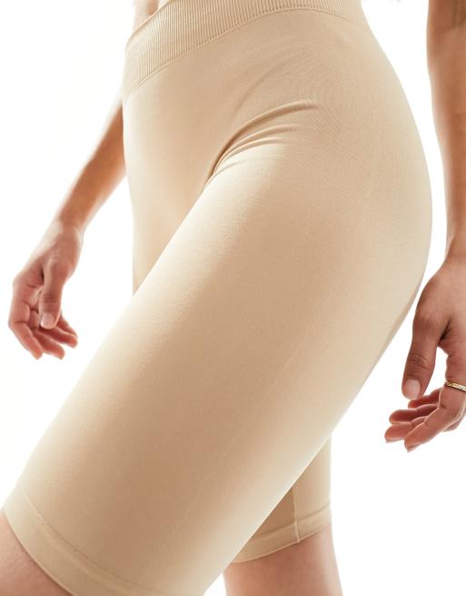 Vero Moda seamless longline shapewear shorts in beige